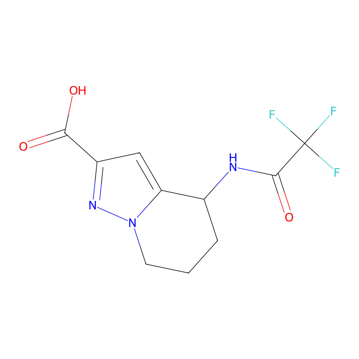 4-(2,2,2-trifluoroacetamido)-4H,5H,6H,7H-pyrazolo[1,5-a]pyridine-2-carboxylic acid molecular structure, CAS 2680722-30-7