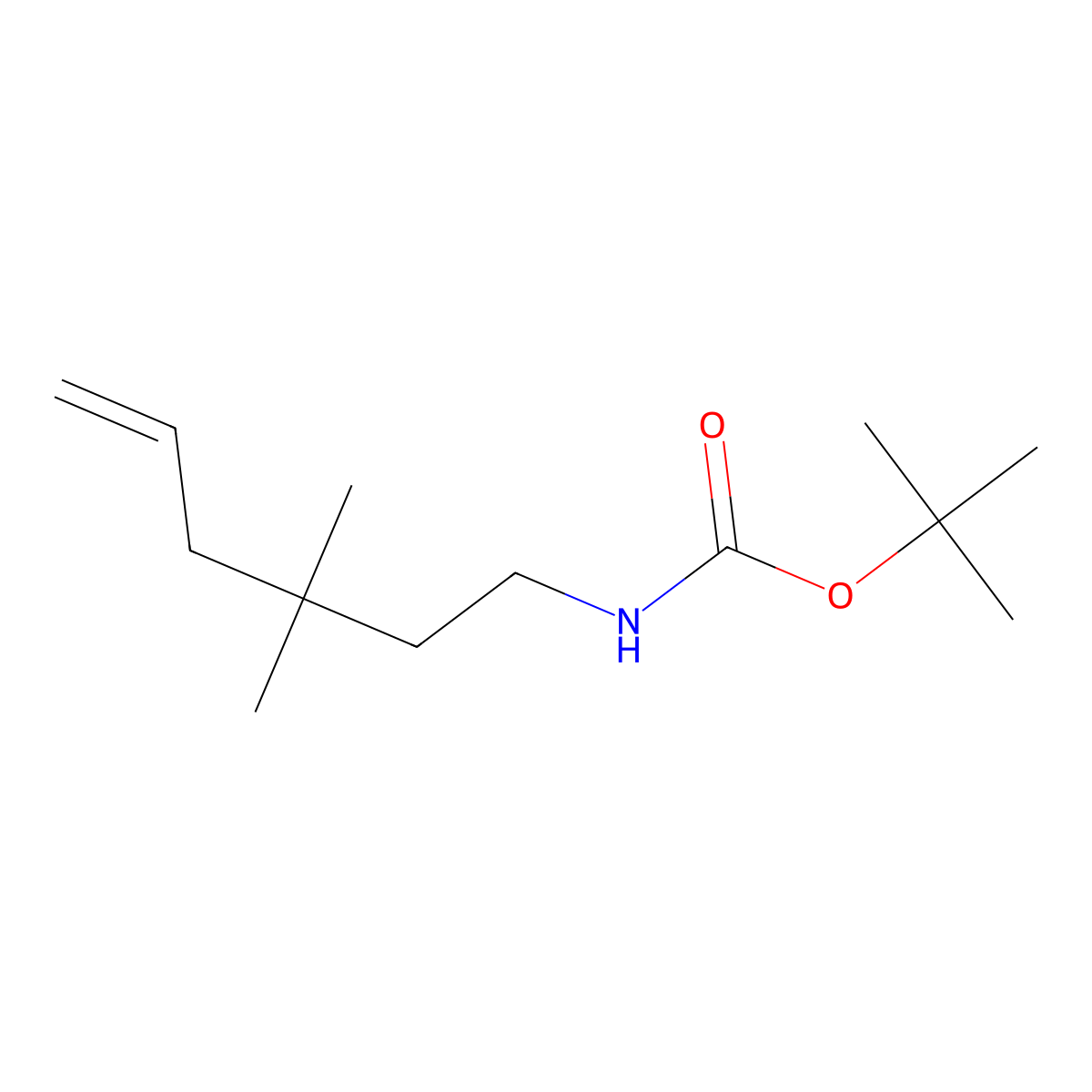 tert-butyl N-(3,3-dimethylhex-5-en-1-yl)carbamate molecular structure, CAS 2680722-39-6