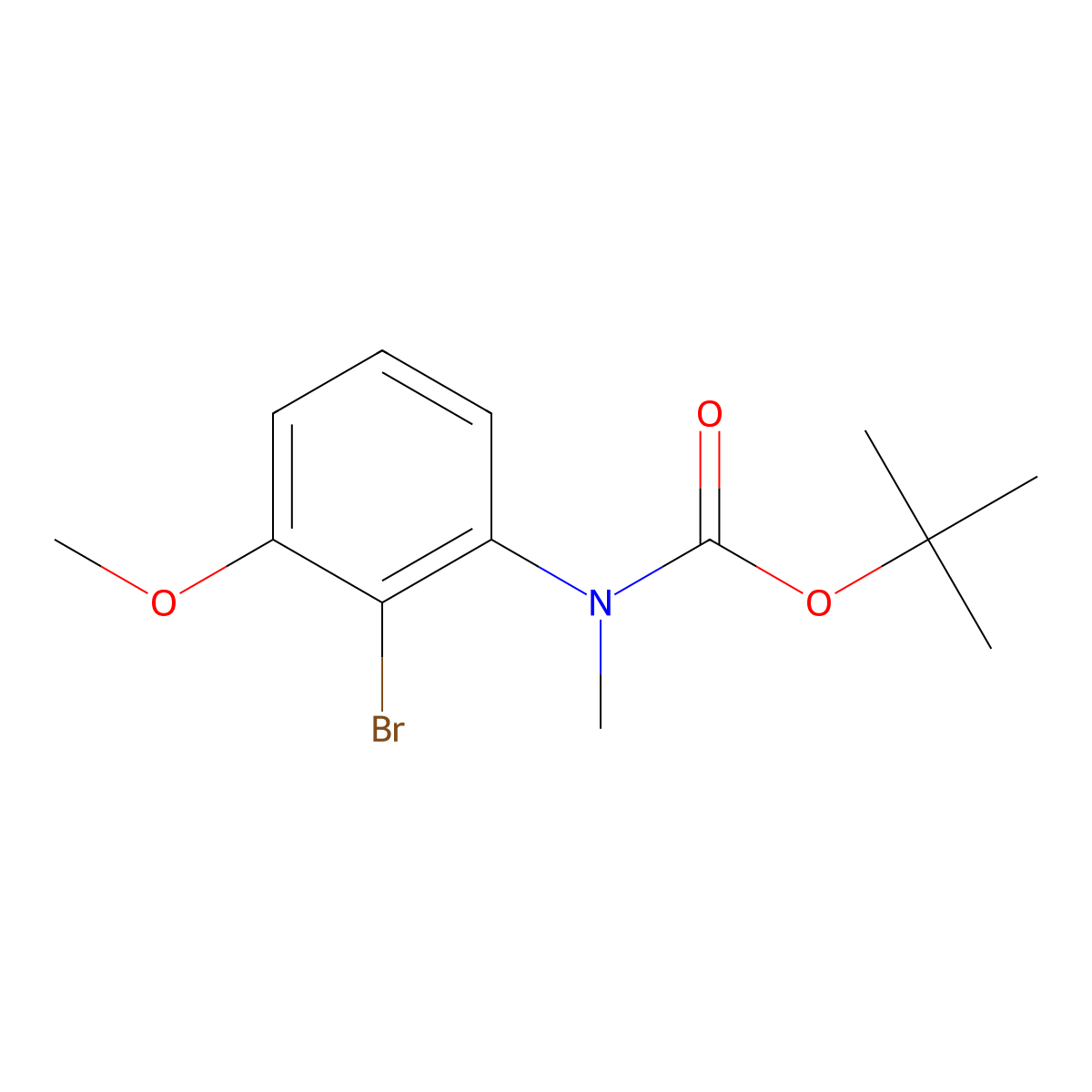 tert-butyl N-(2-bromo-3-methoxyphenyl)-N-methylcarbamate molecular structure, CAS 2680722-42-1