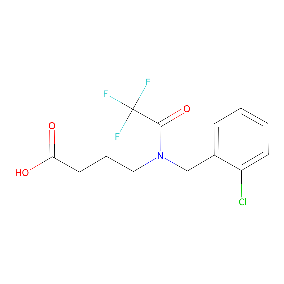 4-{N-[(2-chlorophenyl)methyl]-2,2,2-trifluoroacetamido}butanoic acid molecular structure, CAS 2680722-48-7