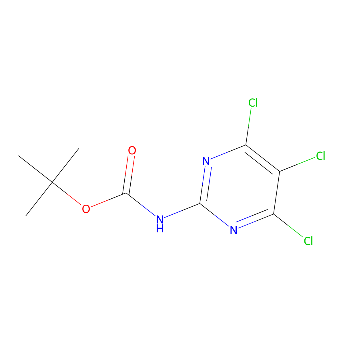 tert-butyl N-(4,5,6-trichloropyrimidin-2-yl)carbamate molecular structure, CAS 2680722-55-6
