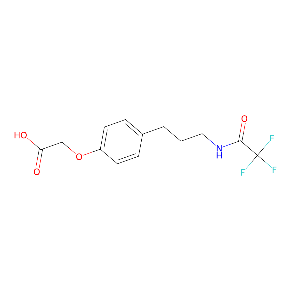2-{4-[3-(2,2,2-Trifluoroacetamido)propyl]phenoxy}acetic acid molecular structure, CAS 2680722-58-9