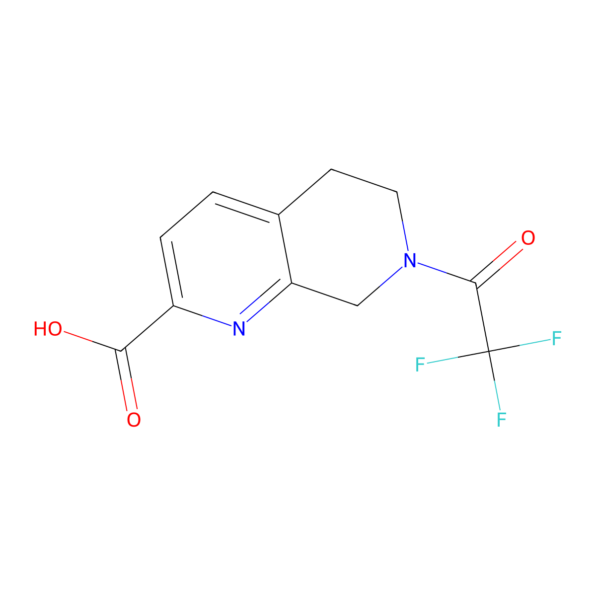 7-(2,2,2-Trifluoroacetyl)-5,6,7,8-tetrahydro-1,7-naphthyridine-2-carboxylic acid molecular structure, CAS 2680722-61-4