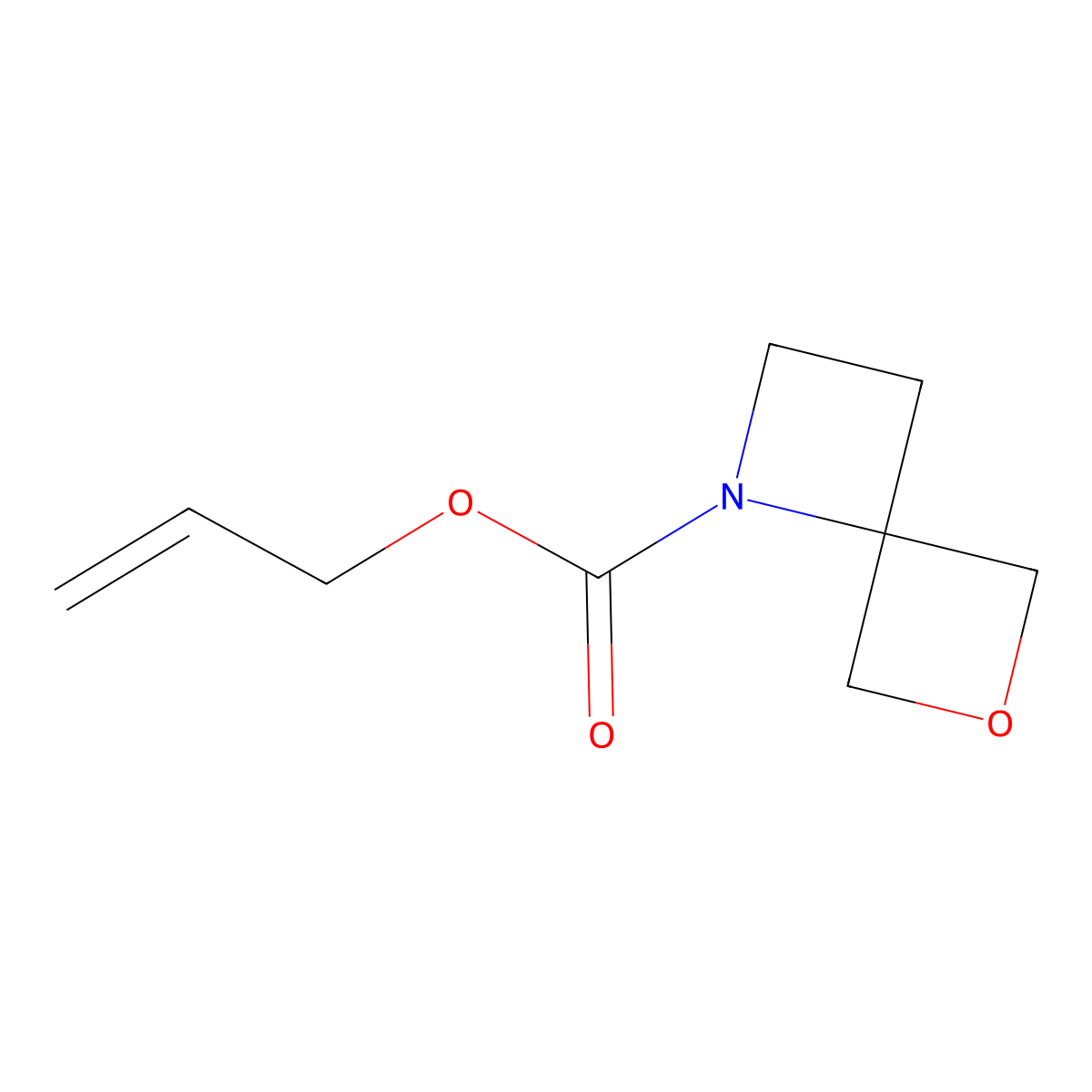 Prop-2-en-1-yl 6-oxa-1-azaspiro[3.3]heptane-1-carboxylate molecular structure, CAS 2680722-64-7
