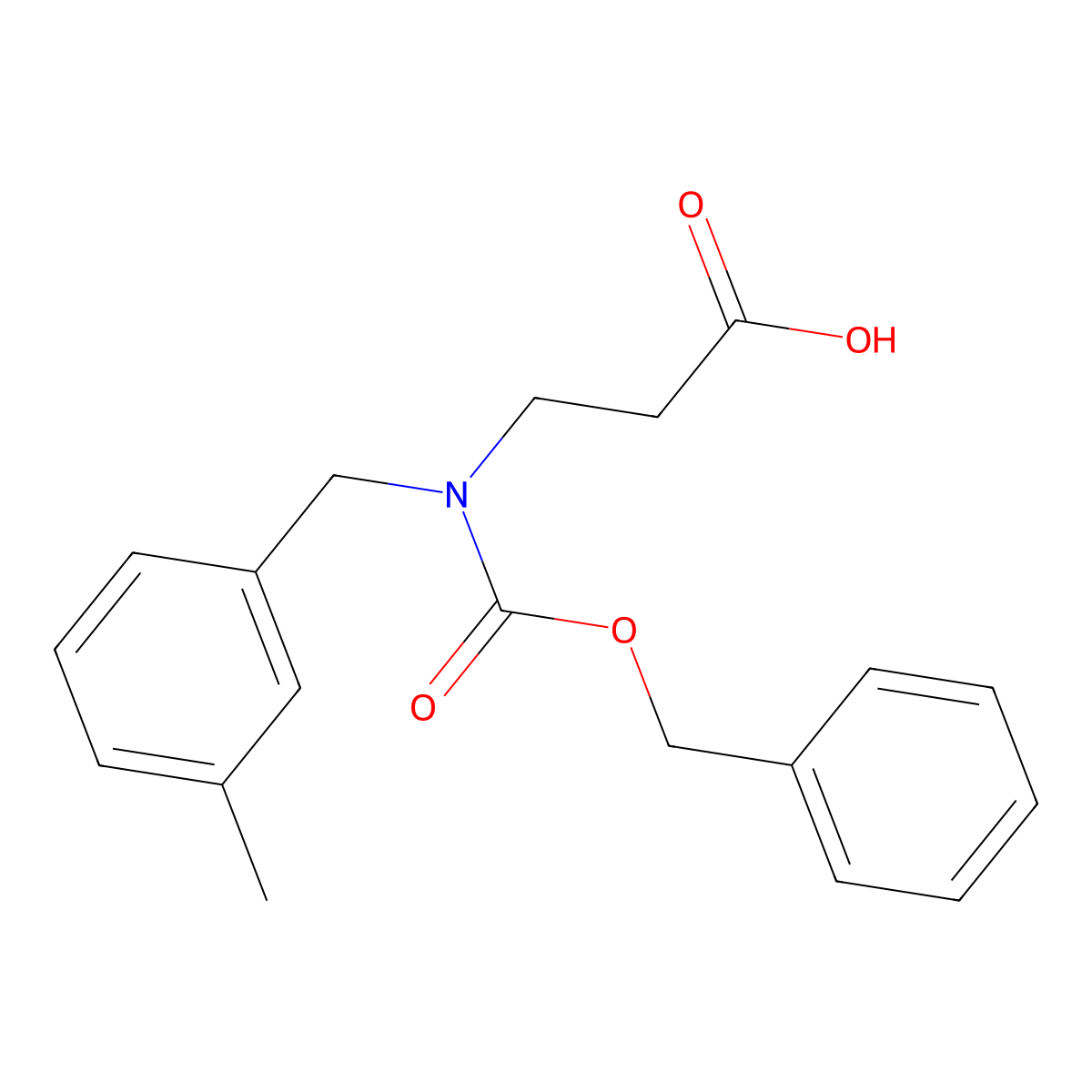 3-{[(Benzyloxy)carbonyl][(3-methylphenyl)methyl]amino}propanoic acid molecular structure, CAS 2680722-71-6