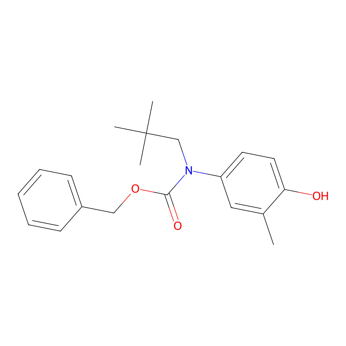 benzyl N-(2,2-dimethylpropyl)-N-(4-hydroxy-3-methylphenyl)carbamate molecular structure, CAS 2680722-77-2