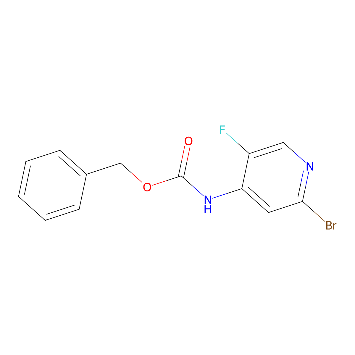 benzyl N-(2-bromo-5-fluoropyridin-4-yl)carbamate molecular structure, CAS 2680722-81-8