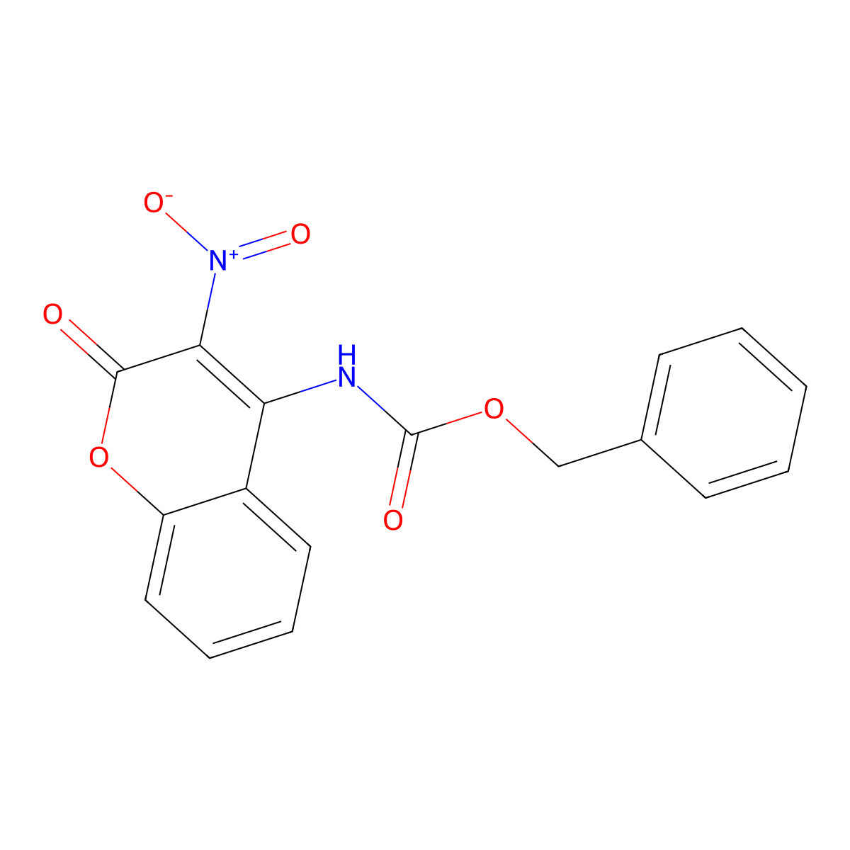 benzyl N-(3-nitro-2-oxo-2H-chromen-4-yl)carbamate molecular structure, CAS 2680722-82-9
