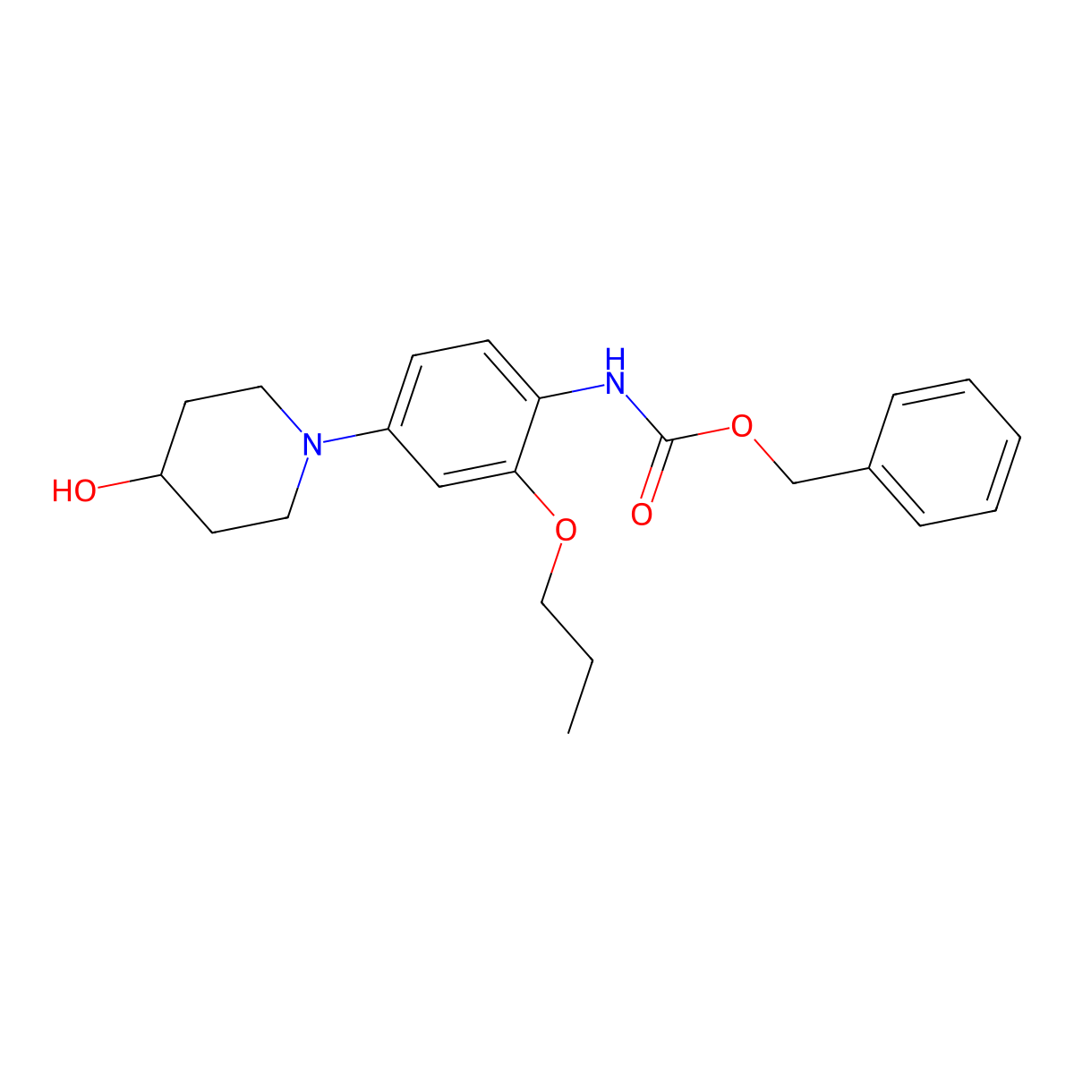 benzyl N-[4-(4-hydroxypiperidin-1-yl)-2-propoxyphenyl]carbamate molecular structure, CAS 2680722-84-1
