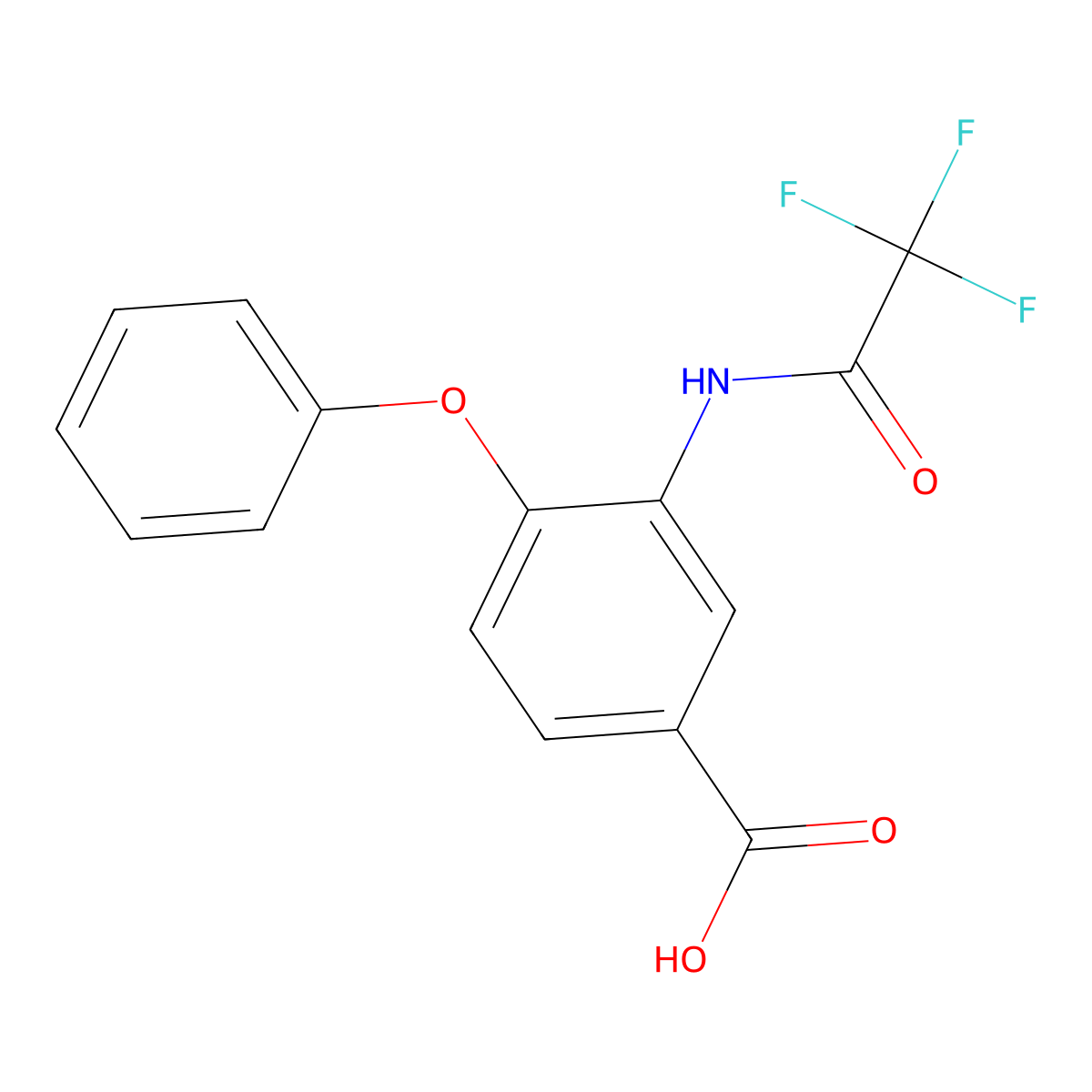 4-Phenoxy-3-(2,2,2-trifluoroacetamido)benzoic acid molecular structure, CAS 2680722-86-3