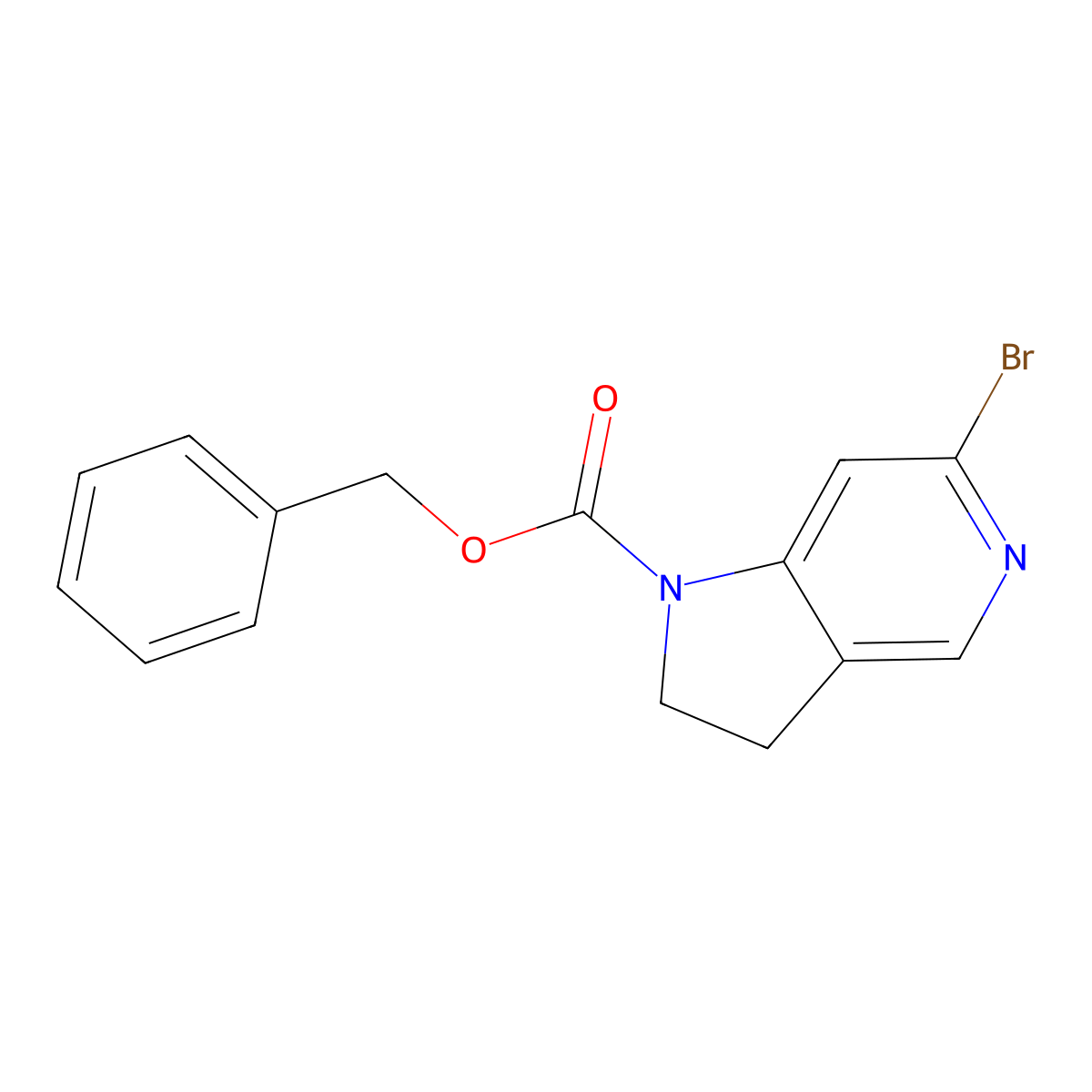 benzyl 6-bromo-1H,2H,3H-pyrrolo[3,2-c]pyridine-1-carboxylate molecular structure, CAS 2680722-98-7