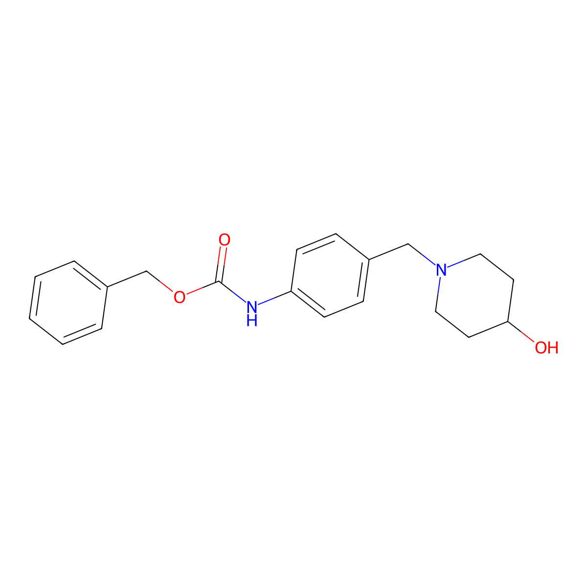 benzyl N-{4-[(4-hydroxypiperidin-1-yl)methyl]phenyl}carbamate molecular structure, CAS 2680723-01-5