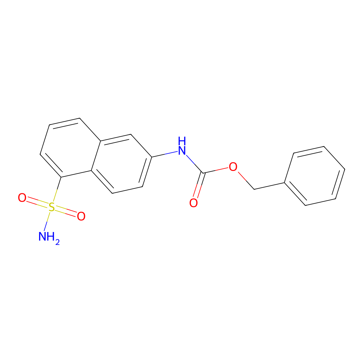 benzyl N-(5-sulfamoylnaphthalen-2-yl)carbamate molecular structure, CAS 2680723-02-6