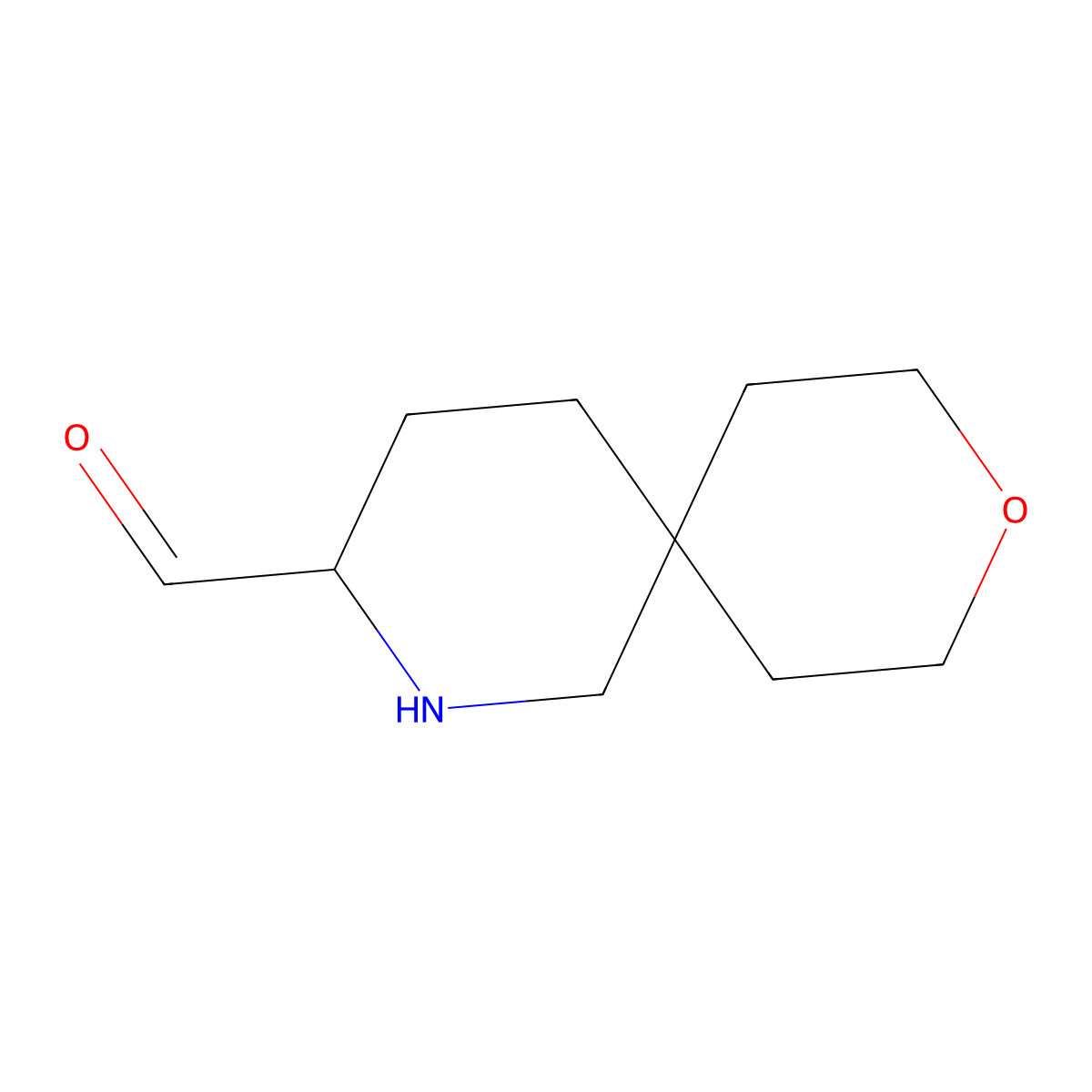9-Oxa-2-azaspiro[5.5]undecane-3-carbaldehyde molecular structure, CAS 2680723-05-9