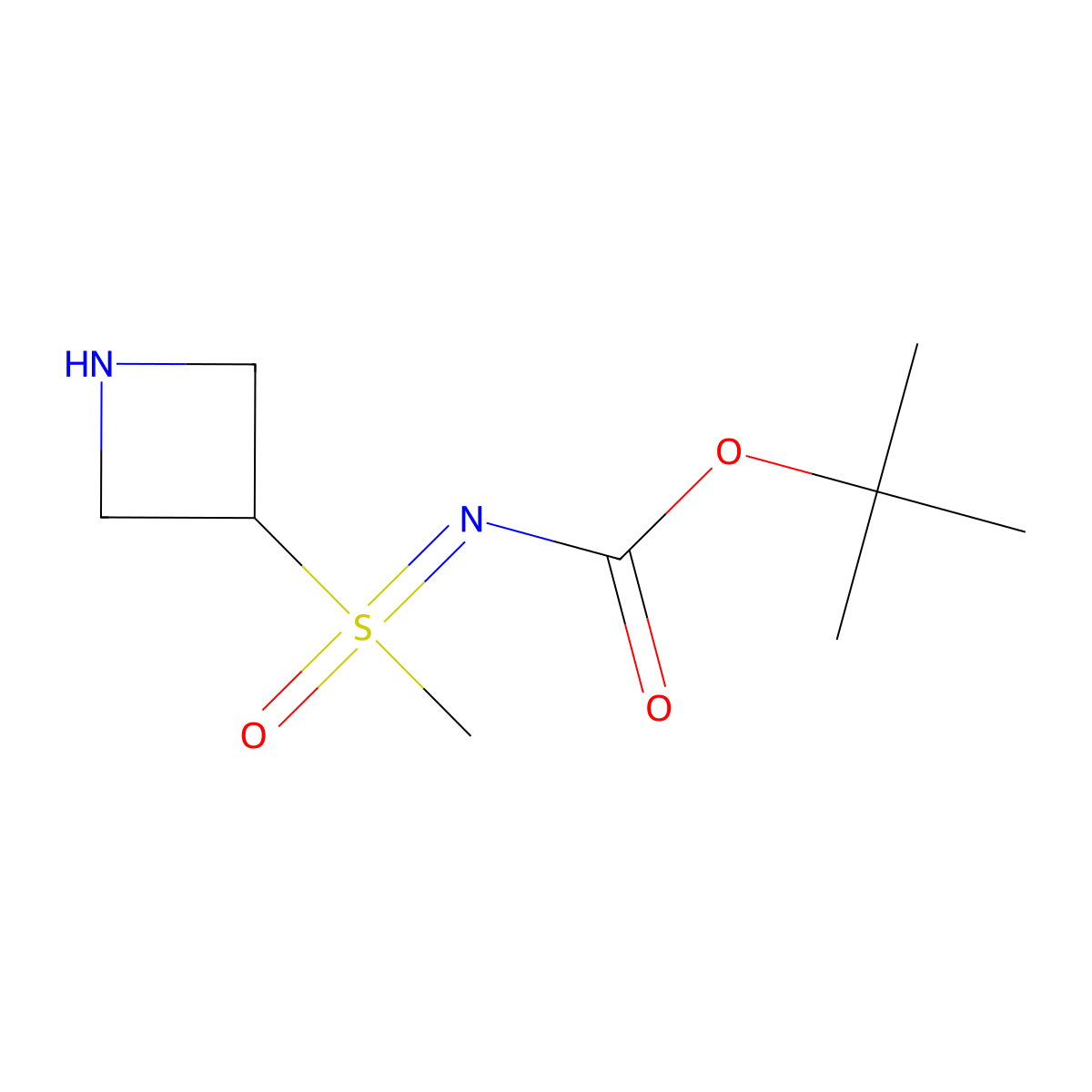 tert-butyl N-[(azetidin-3-yl)(methyl)oxo-lambda6-sulfanylidene]carbamate molecular structure, CAS 2680723-11-7