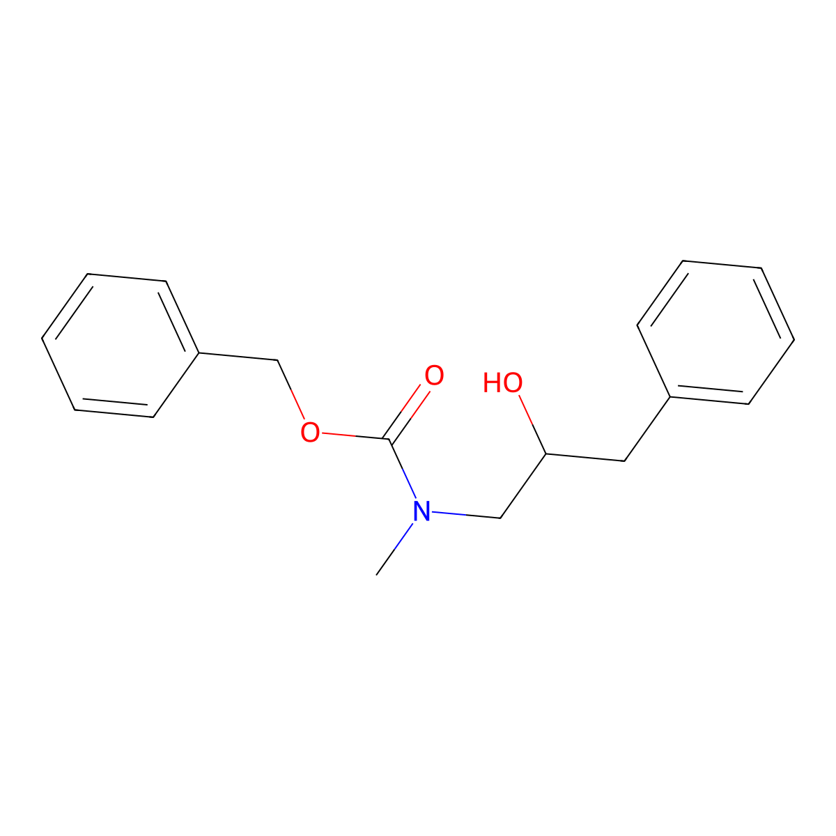 benzyl N-(2-hydroxy-3-phenylpropyl)-N-methylcarbamate molecular structure, CAS 2680723-12-8