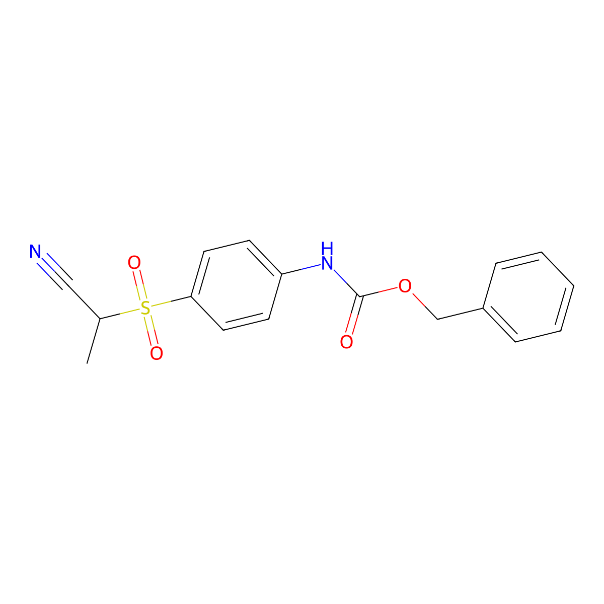 benzyl N-[4-(1-cyanoethanesulfonyl)phenyl]carbamate molecular structure, CAS 2680723-17-3