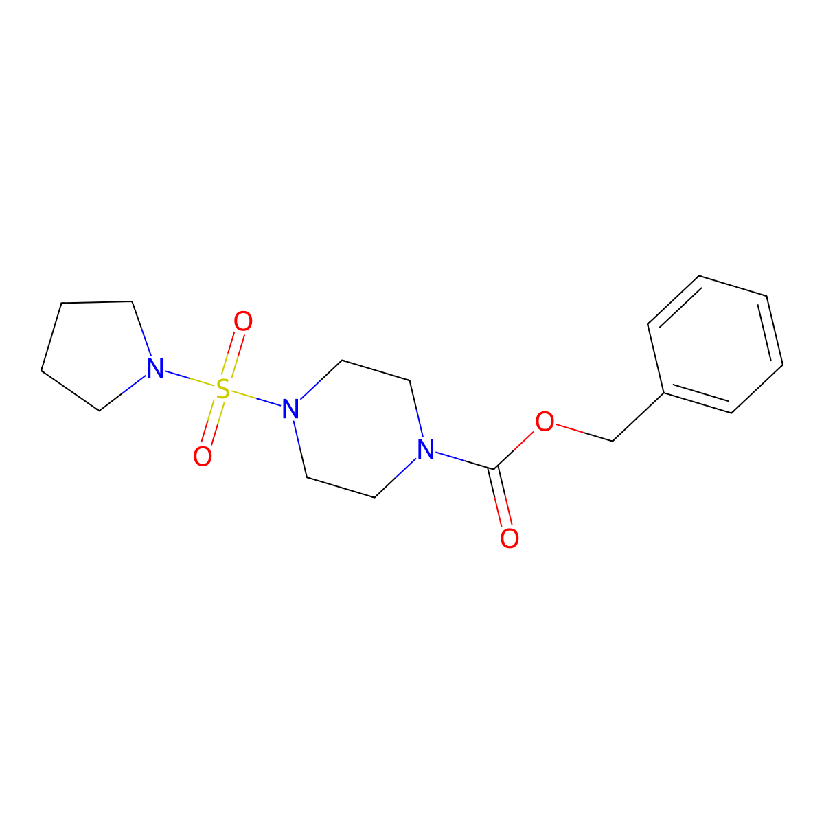 Benzyl 4-(pyrrolidine-1-sulfonyl)piperazine-1-carboxylate molecular structure, CAS 2680723-22-0