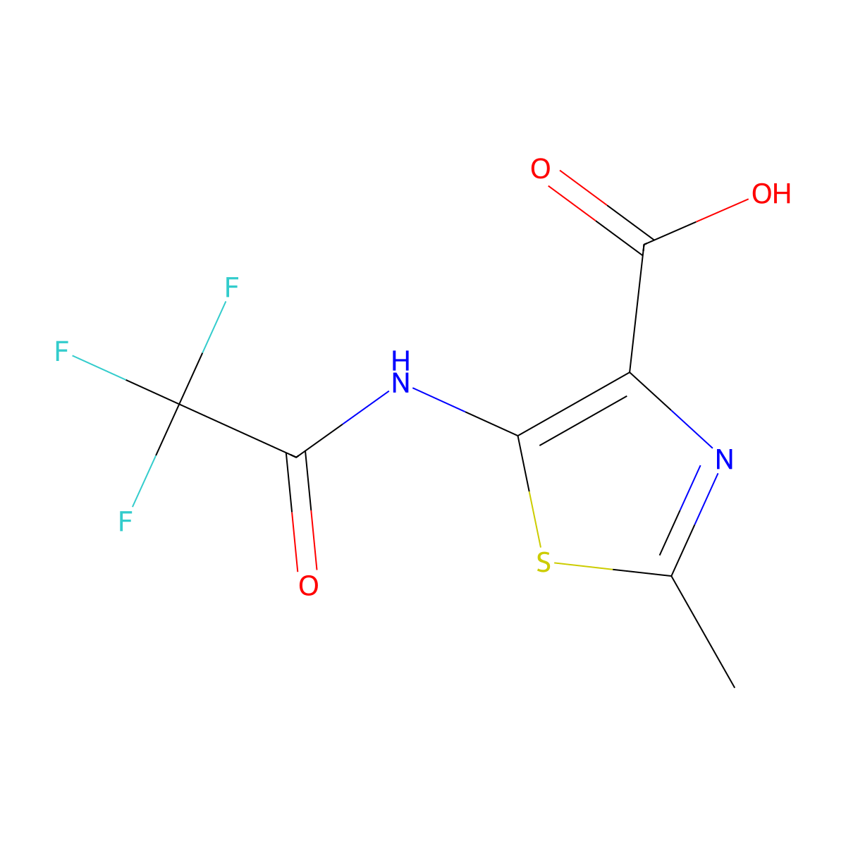 2-Methyl-5-(2,2,2-trifluoroacetamido)-1,3-thiazole-4-carboxylic acid molecular structure, CAS 2680723-30-0