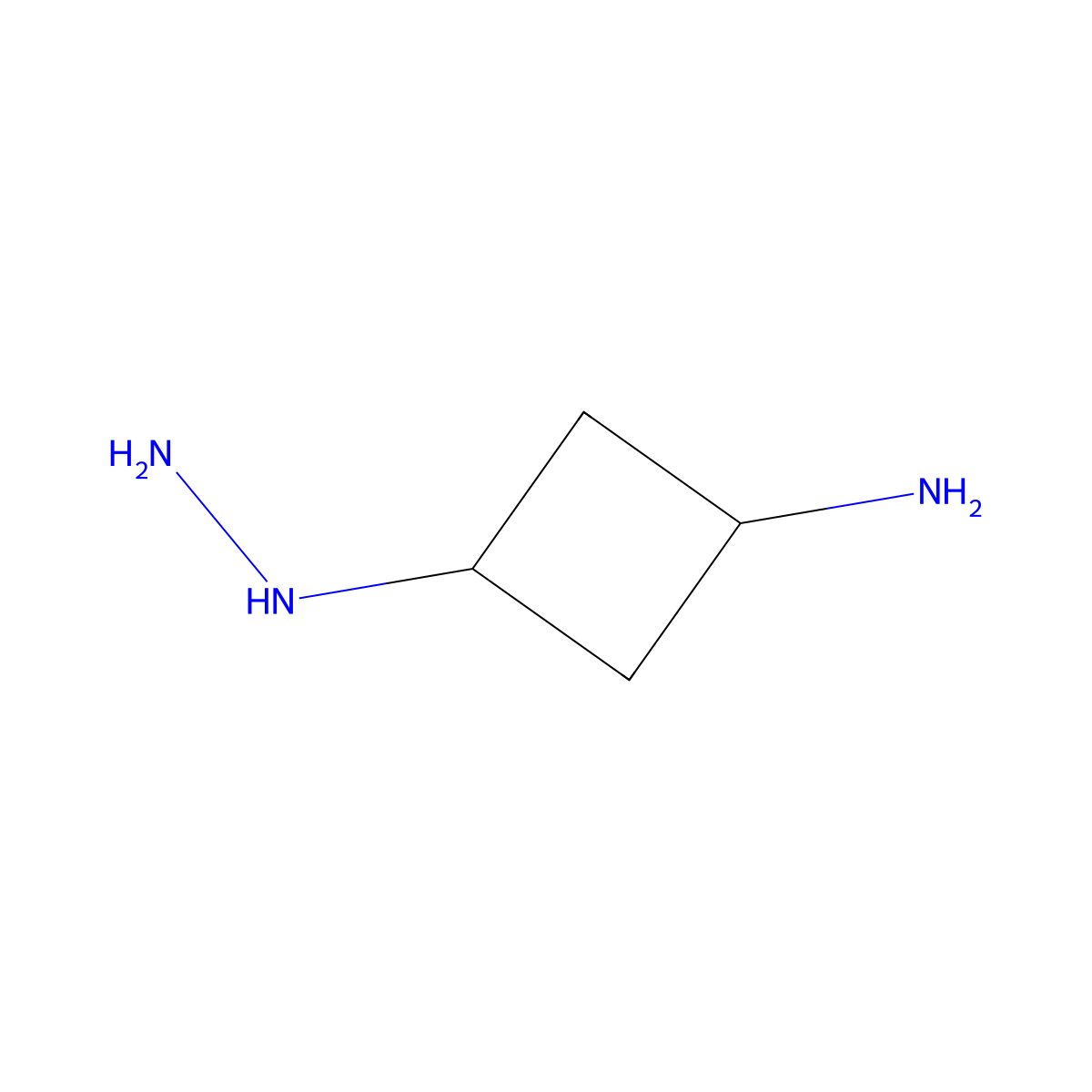 3-Hydrazinylcyclobutan-1-amine molecular structure, CAS 2680723-33-3