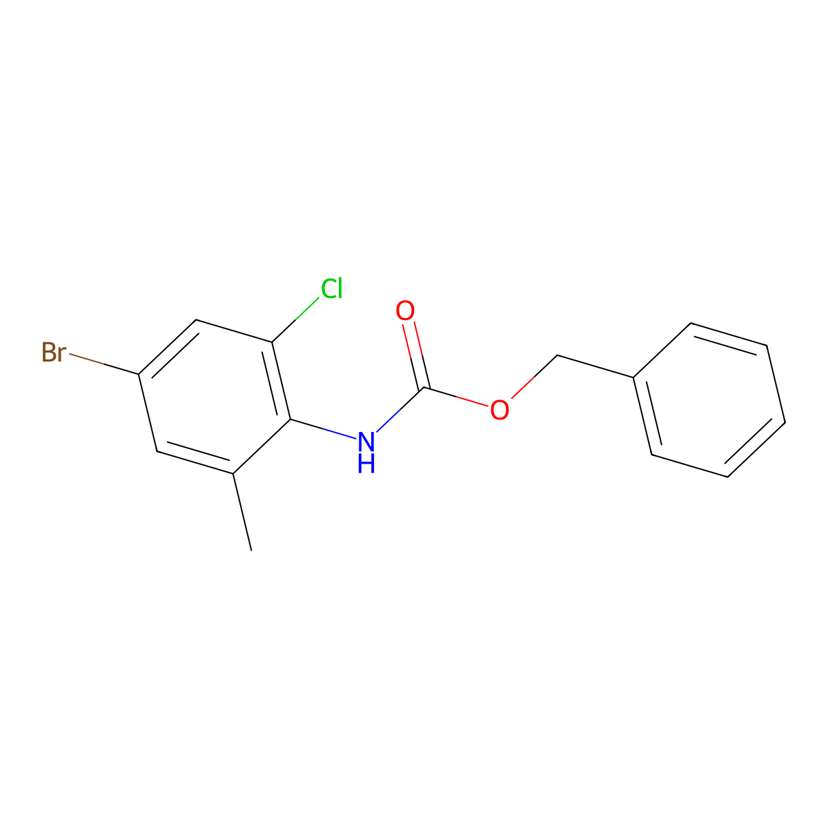 benzyl N-(4-bromo-2-chloro-6-methylphenyl)carbamate molecular structure, CAS 2680723-36-6