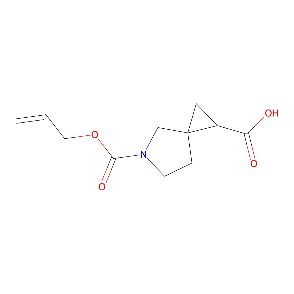 5-[(Prop-2-en-1-yloxy)carbonyl]-5-azaspiro[2.4]heptane-1-carboxylic acid molecular structure, CAS 2680723-39-9