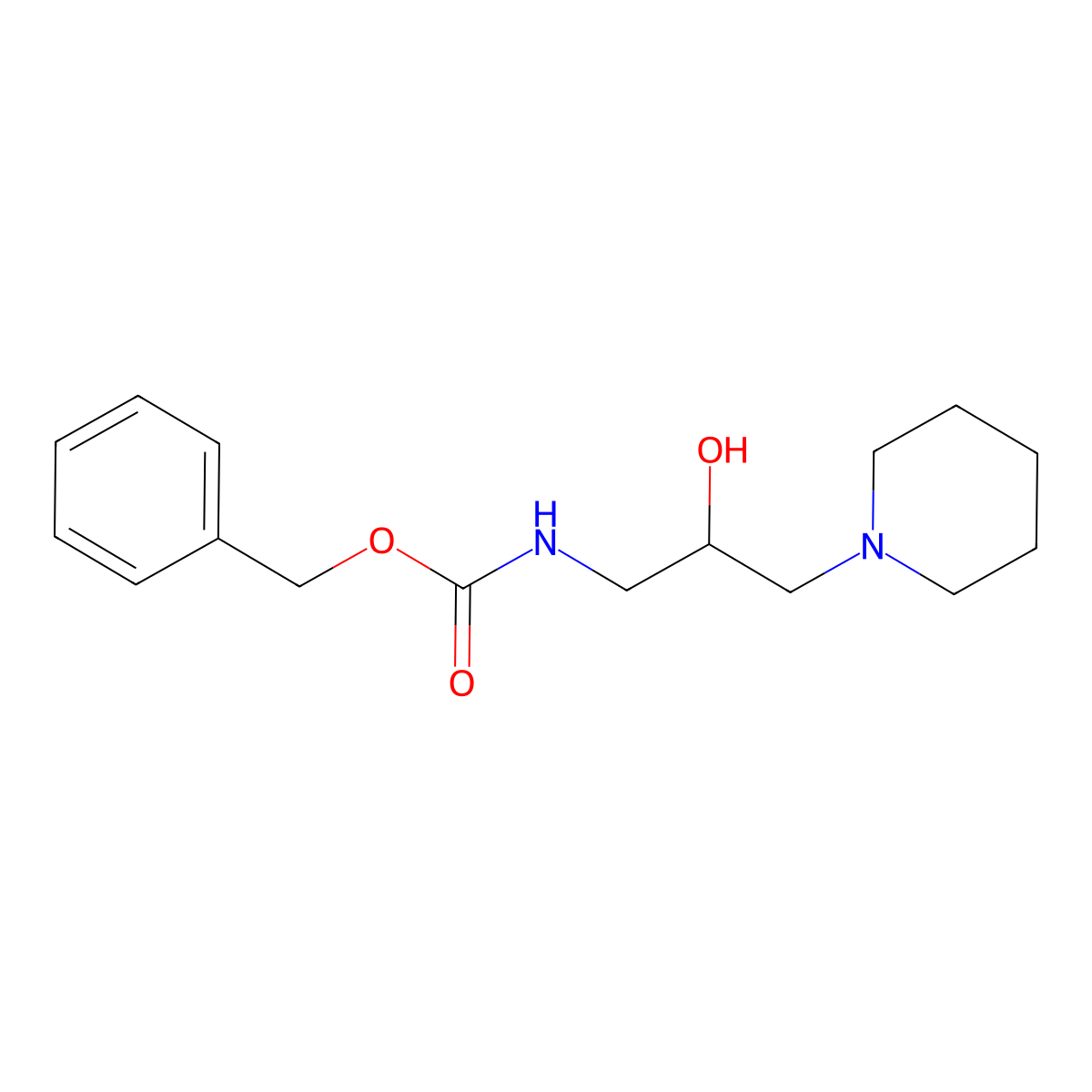 benzyl N-[2-hydroxy-3-(piperidin-1-yl)propyl]carbamate molecular structure, CAS 2680723-46-8