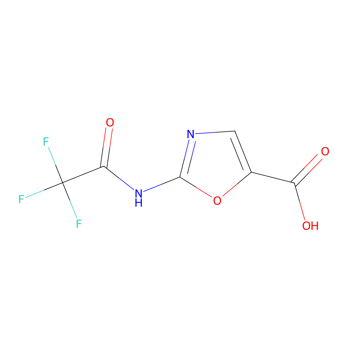 2-(Trifluoroacetamido)-1,3-oxazole-5-carboxylic acid molecular structure, CAS 2680723-50-4