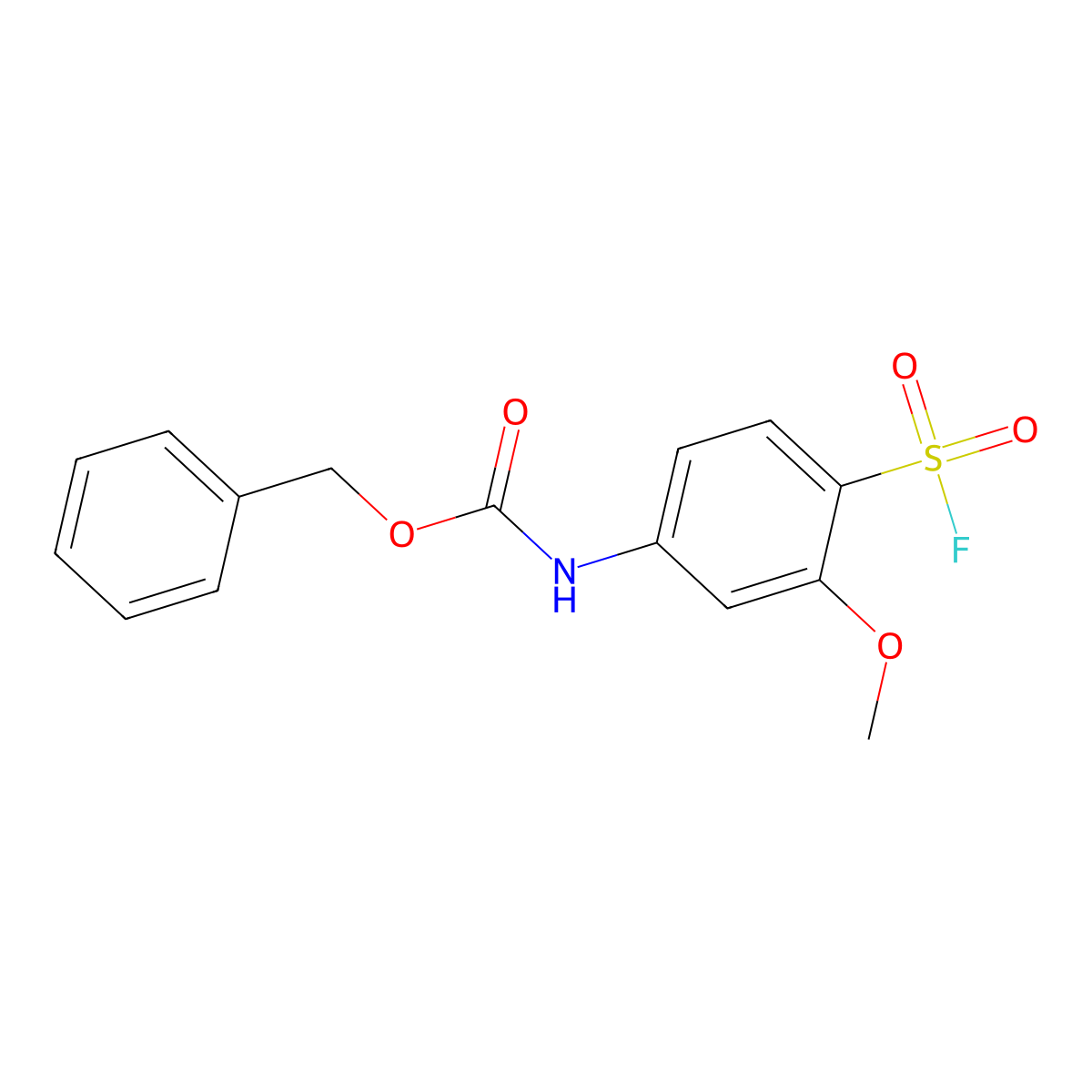 benzyl N-[4-(fluorosulfonyl)-3-methoxyphenyl]carbamate molecular structure, CAS 2680723-71-9