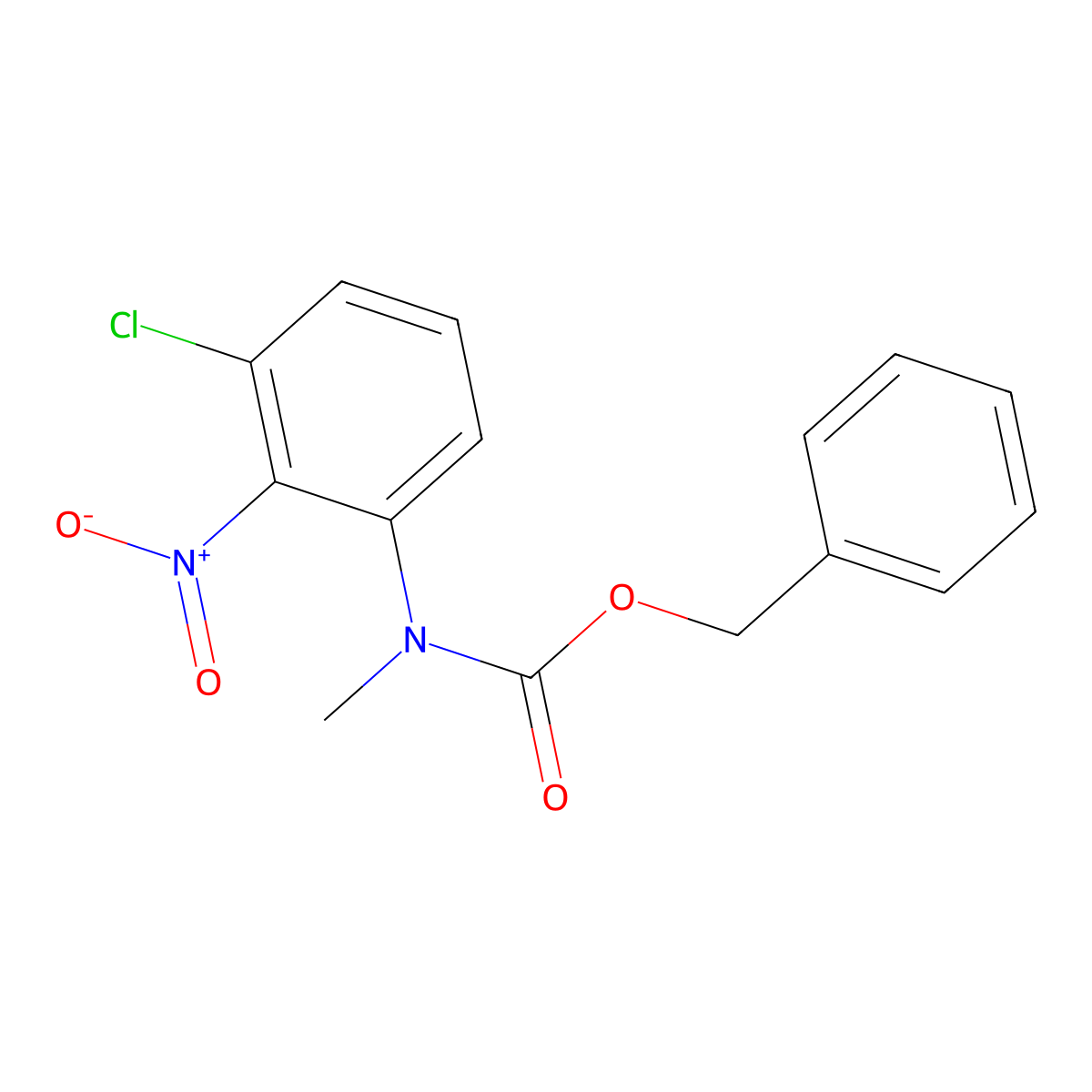 benzyl N-(3-chloro-2-nitrophenyl)-N-methylcarbamate molecular structure, CAS 2680723-80-0