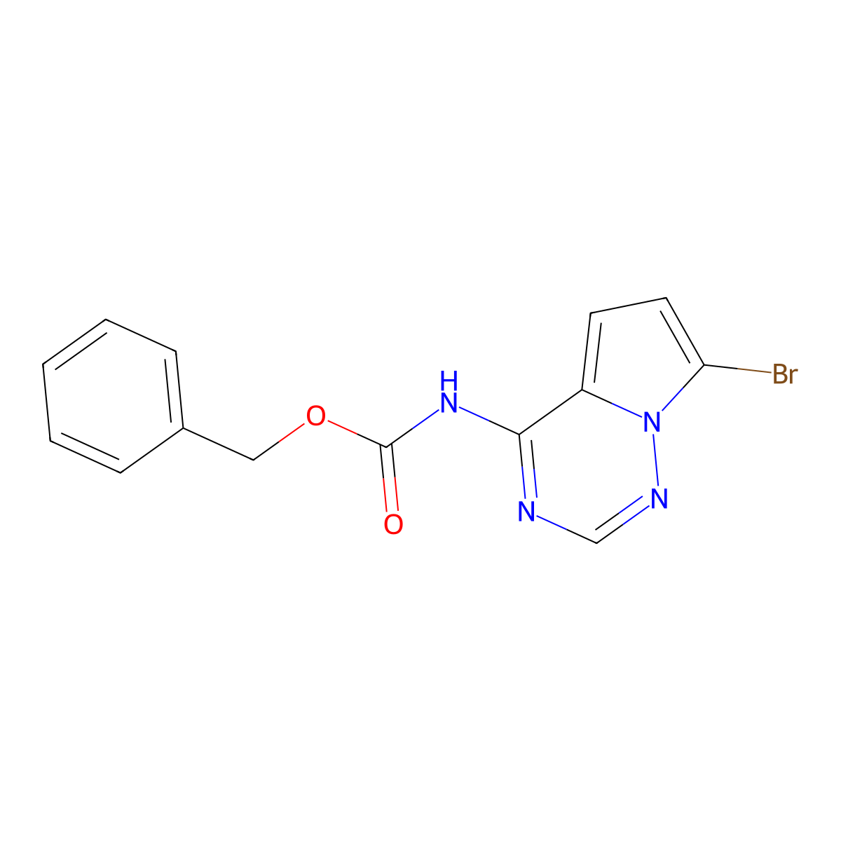 benzyl N-{7-bromopyrrolo[2,1-f][1,2,4]triazin-4-yl}carbamate molecular structure, CAS 2680723-81-1