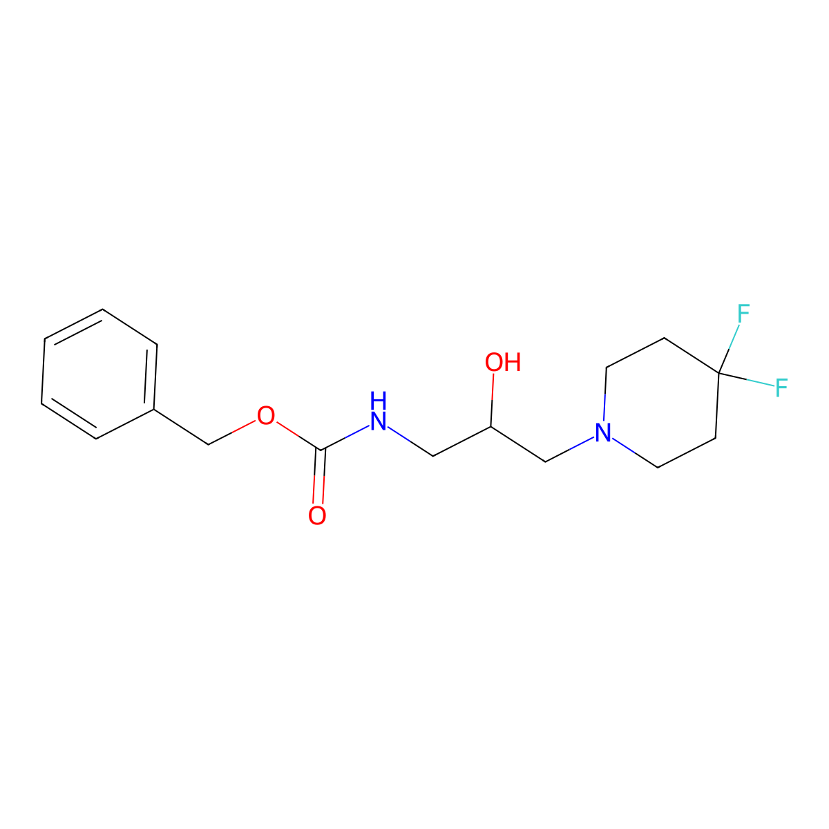 benzyl N-[3-(4,4-difluoropiperidin-1-yl)-2-hydroxypropyl]carbamate molecular structure, CAS 2680723-85-5