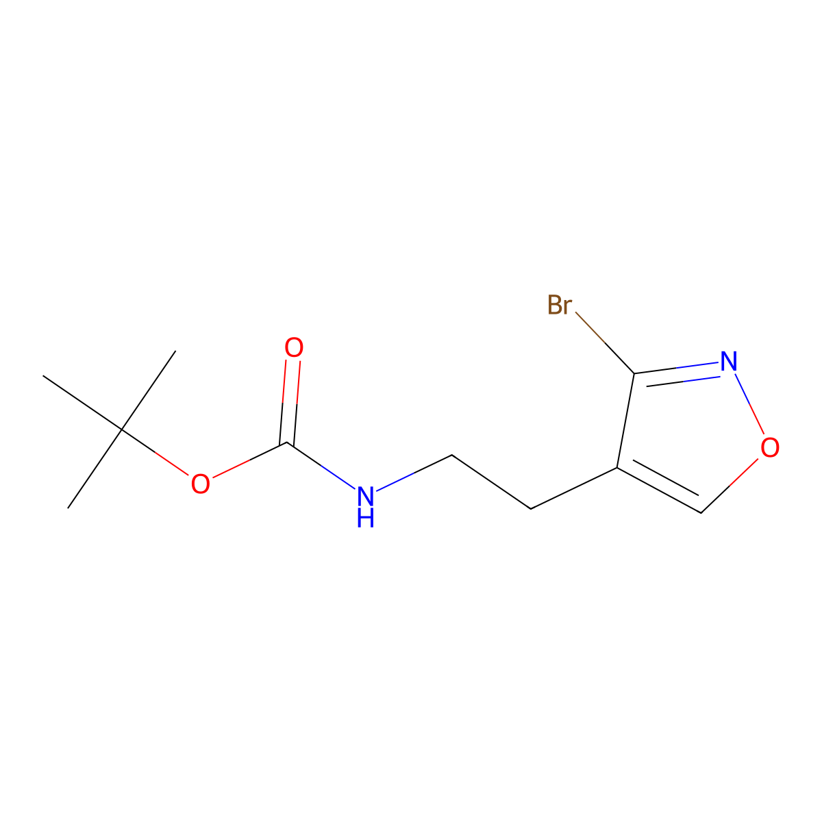 tert-butyl N-[2-(3-bromo-1,2-oxazol-4-yl)ethyl]carbamate molecular structure, CAS 2680723-89-9