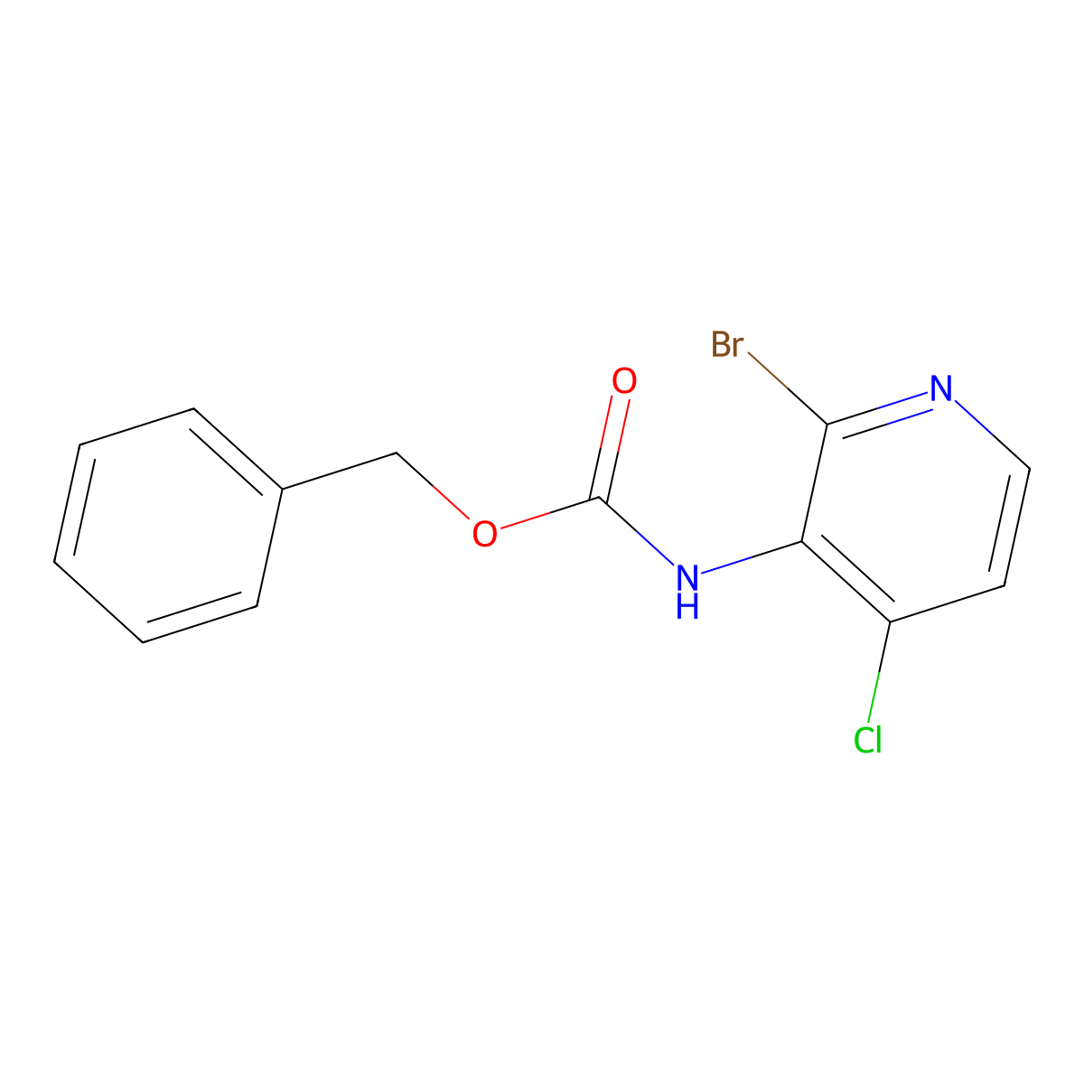benzyl N-(2-bromo-4-chloropyridin-3-yl)carbamate molecular structure, CAS 2680723-90-2