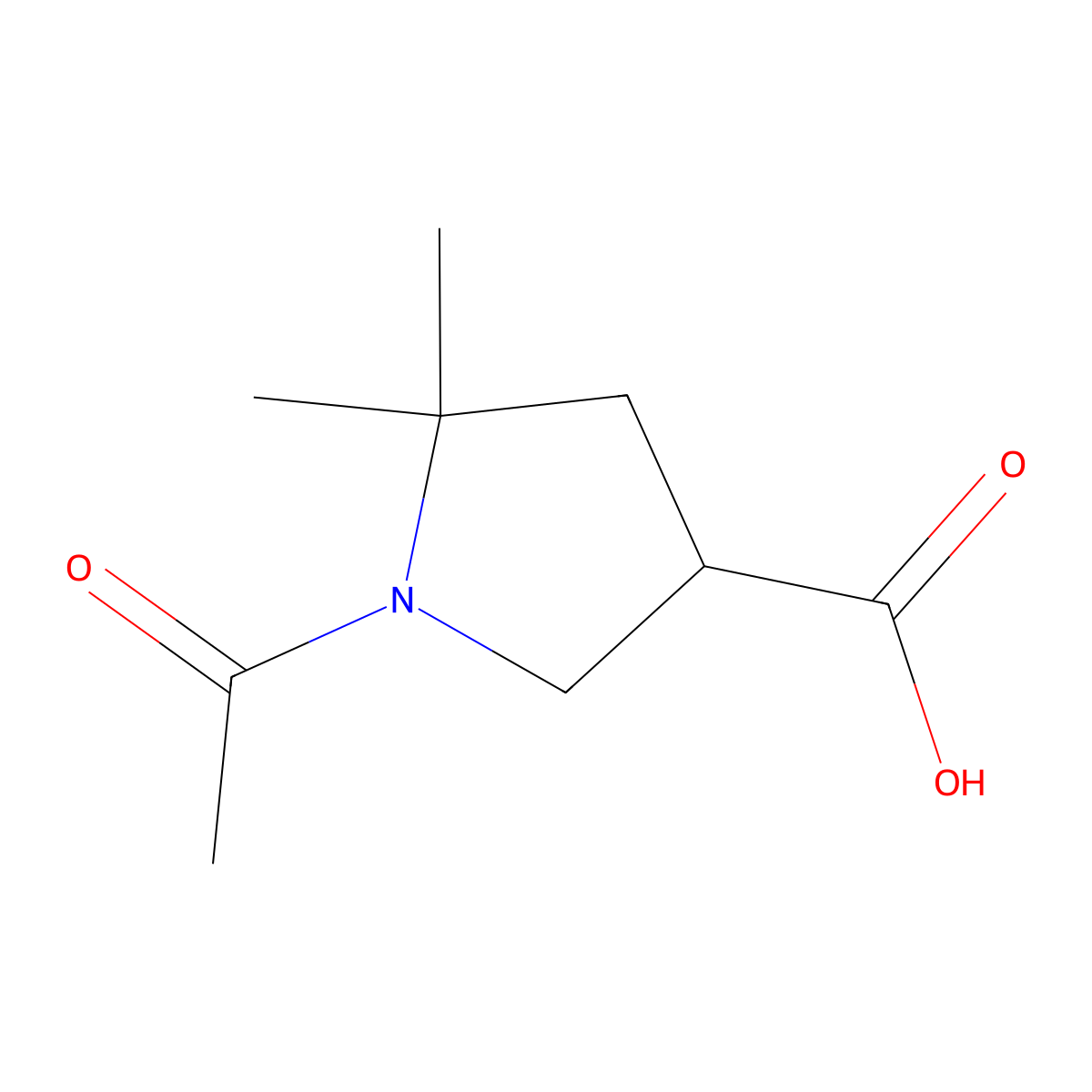 1-Acetyl-5,5-dimethylpyrrolidine-3-carboxylic acid molecular structure, CAS 2680723-97-9