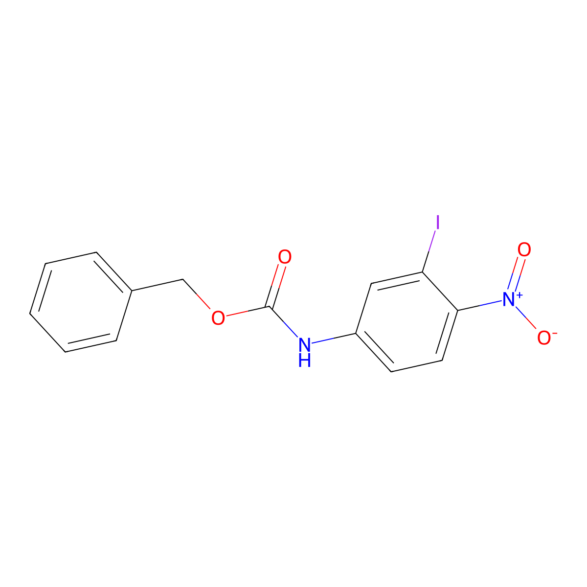 benzyl N-(3-iodo-4-nitrophenyl)carbamate molecular structure, CAS 2680724-01-8