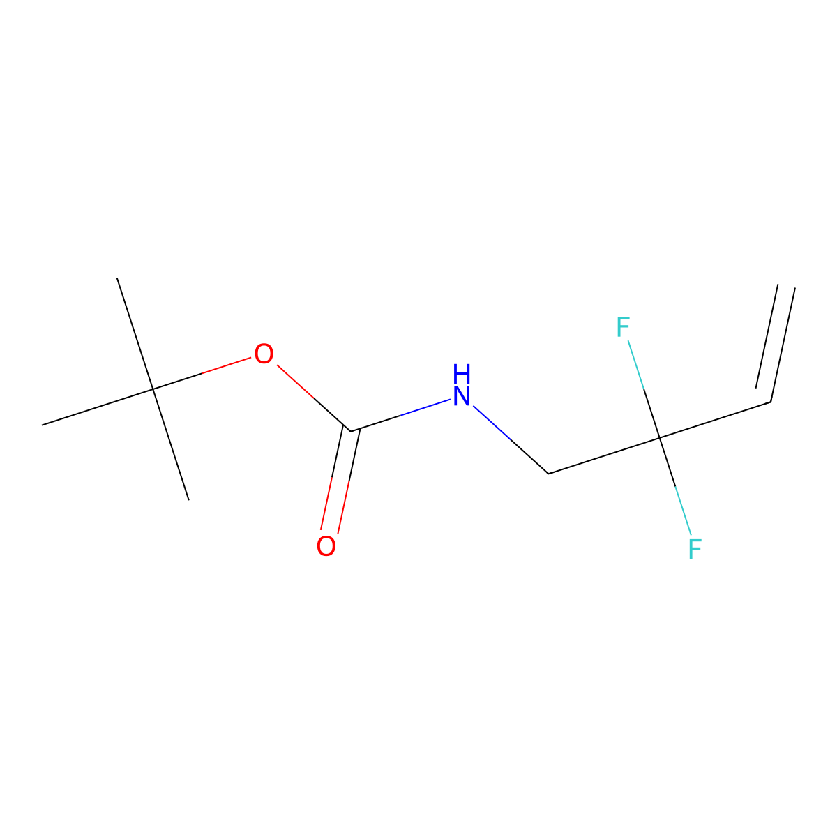 tert-butyl N-(2,2-difluorobut-3-en-1-yl)carbamate molecular structure, CAS 2680724-07-4