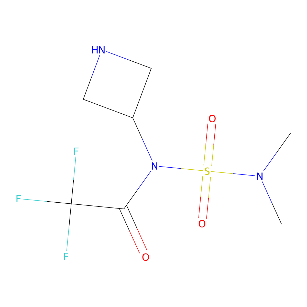 N-(azetidin-3-yl)-N-(dimethylsulfamoyl)-2,2,2-trifluoroacetamide molecular structure, CAS 2680724-12-1