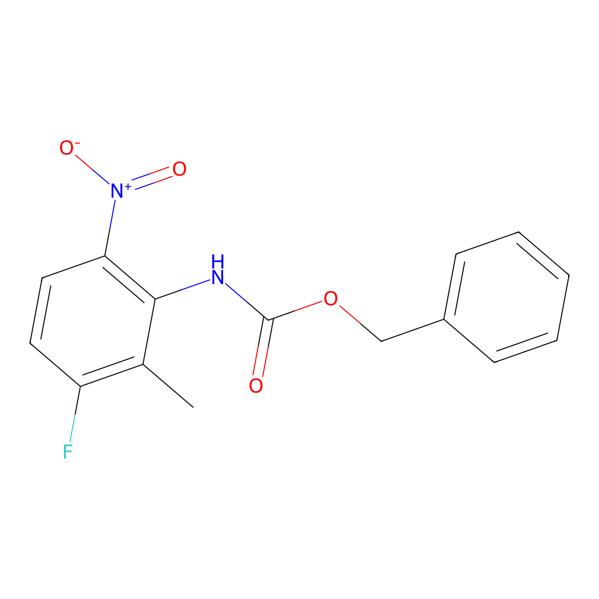 benzyl N-(3-fluoro-2-methyl-6-nitrophenyl)carbamate molecular structure, CAS 2680724-13-2