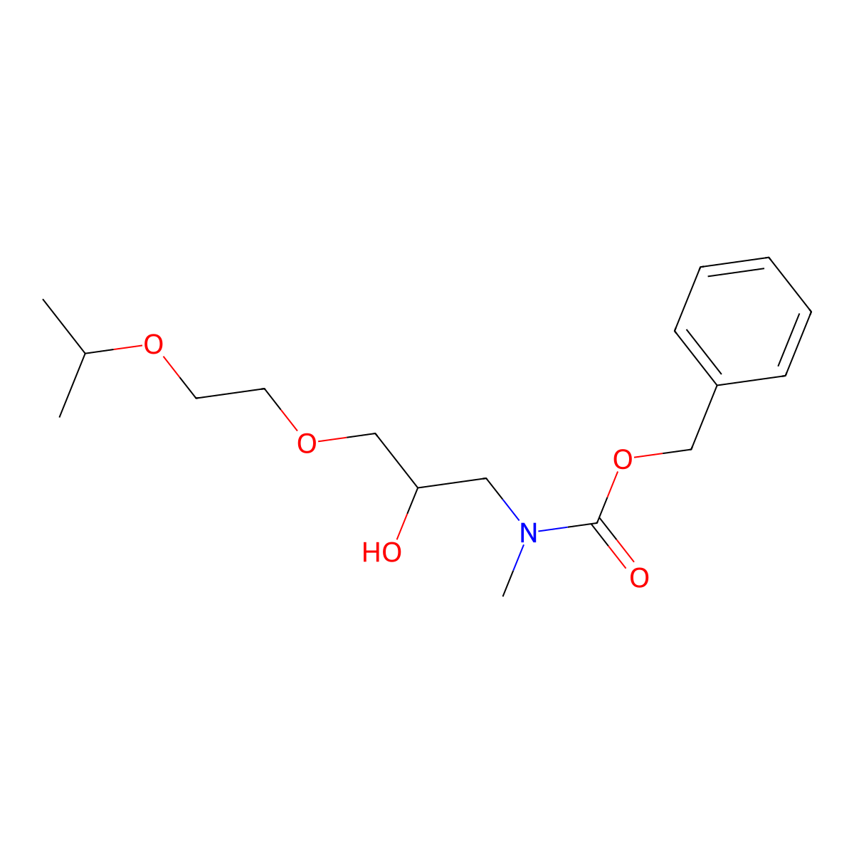 benzyl N-{2-hydroxy-3-[2-(propan-2-yloxy)ethoxy]propyl}-N-methylcarbamate molecular structure, CAS 2680724-18-7