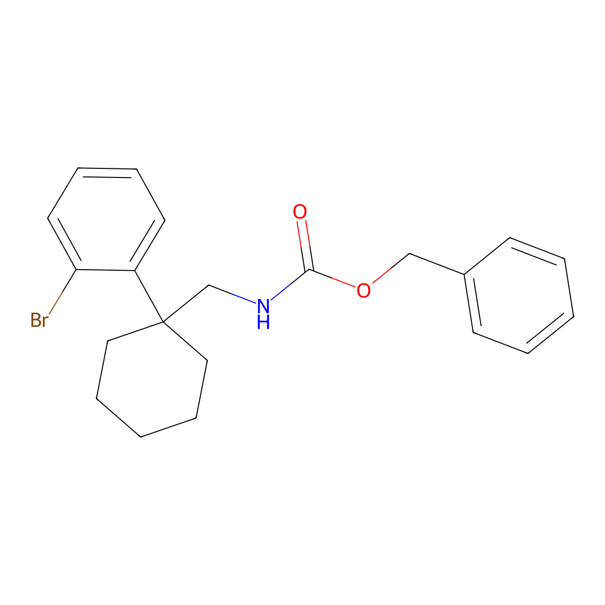 benzyl N-{[1-(2-bromophenyl)cyclohexyl]methyl}carbamate molecular structure, CAS 2680724-20-1
