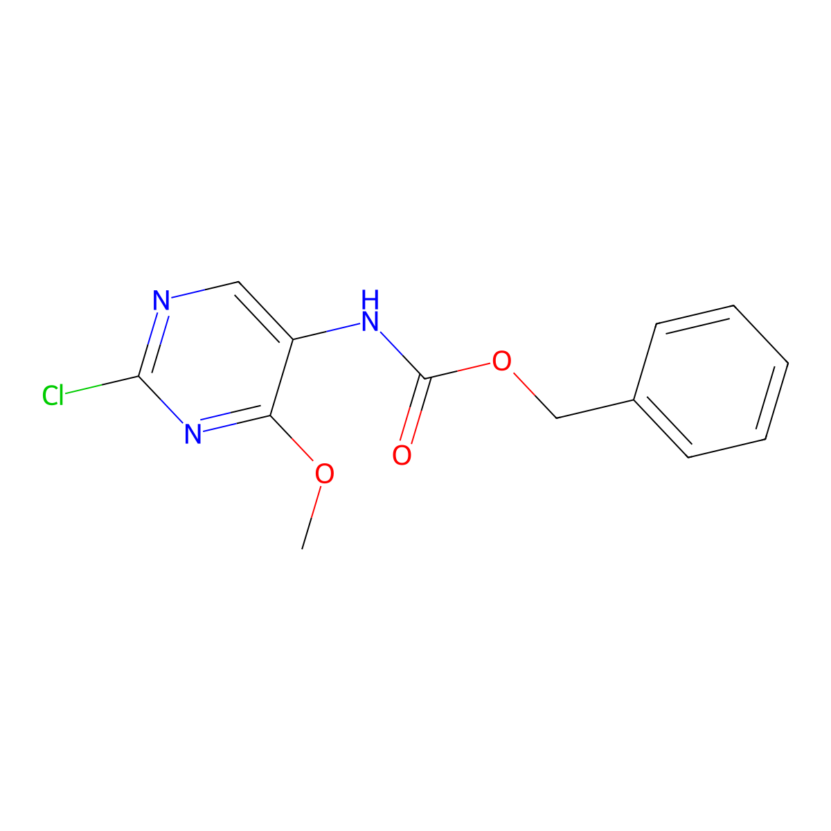 benzyl N-(2-chloro-4-methoxypyrimidin-5-yl)carbamate molecular structure, CAS 2680724-25-6