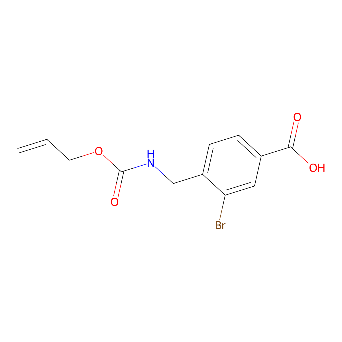 3-Bromo-4-({[(prop-2-en-1-yloxy)carbonyl]amino}methyl)benzoic acid molecular structure, CAS 2680724-39-2