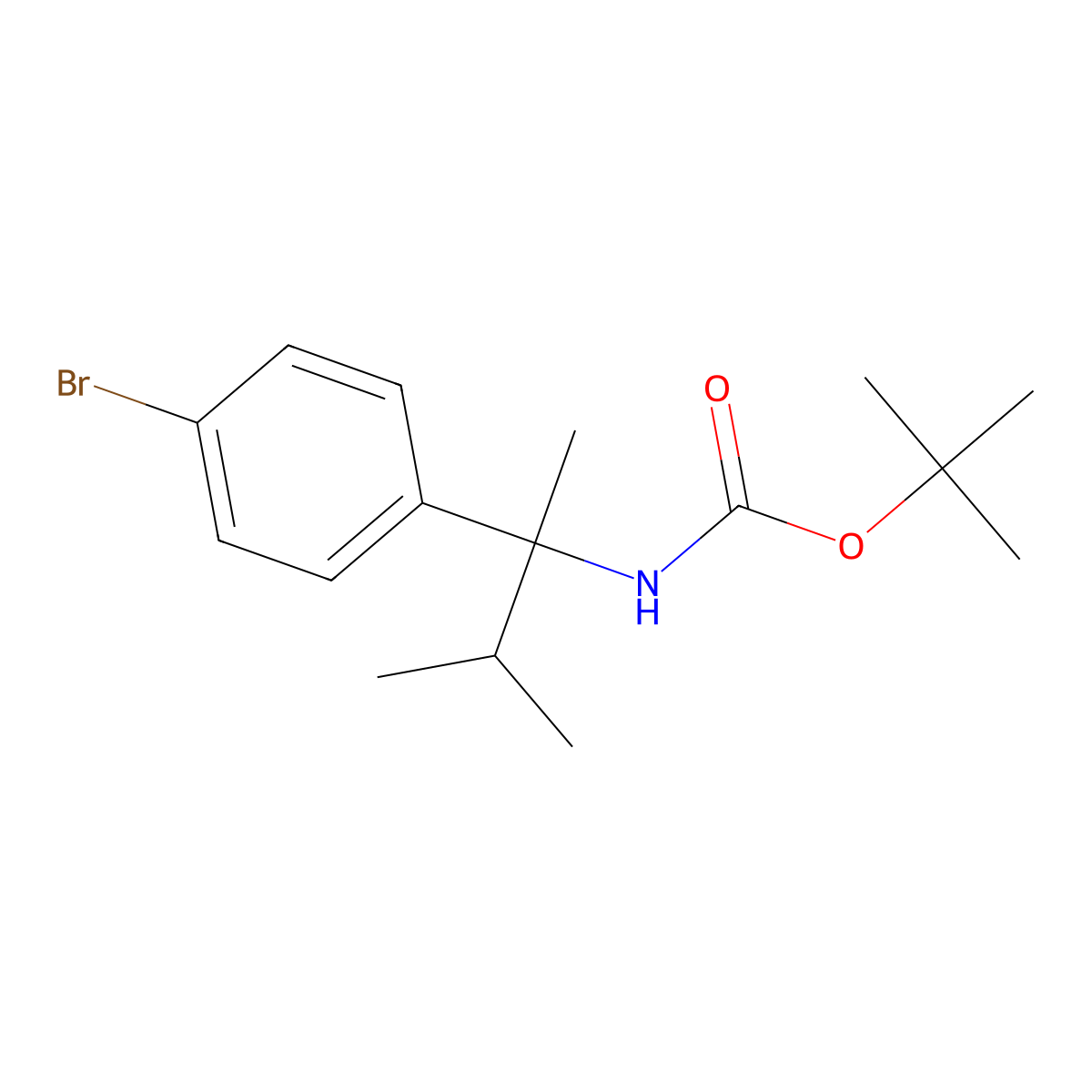 tert-butyl N-[2-(4-bromophenyl)-3-methylbutan-2-yl]carbamate molecular structure, CAS 2680724-40-5