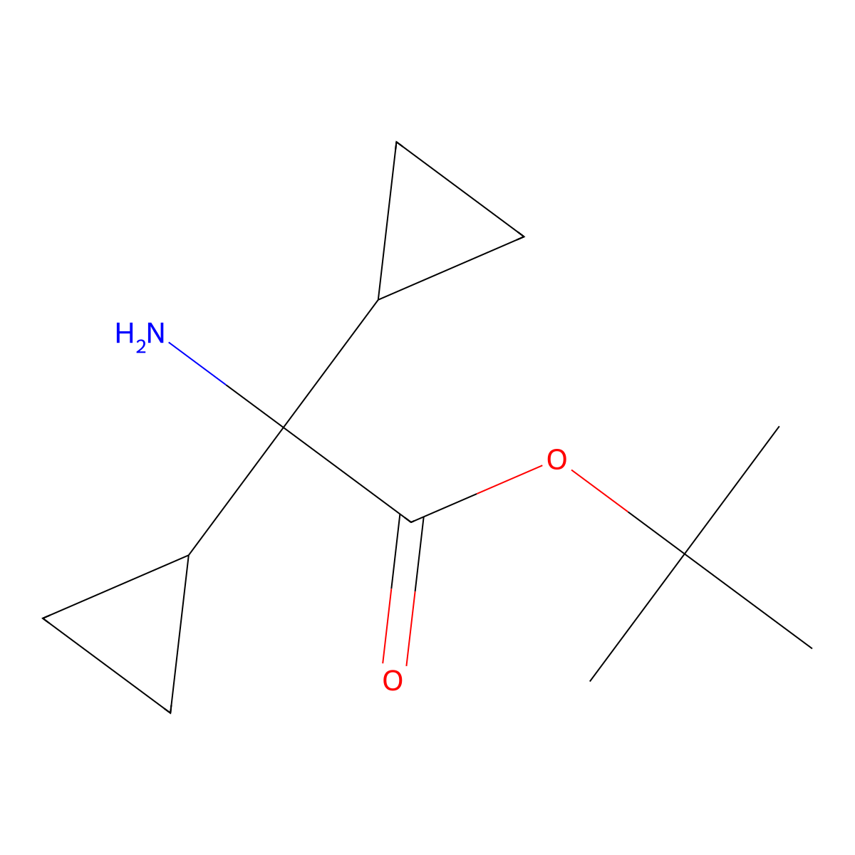 Tert-butyl 2-amino-2,2-dicyclopropylacetate molecular structure, CAS 2680724-50-7