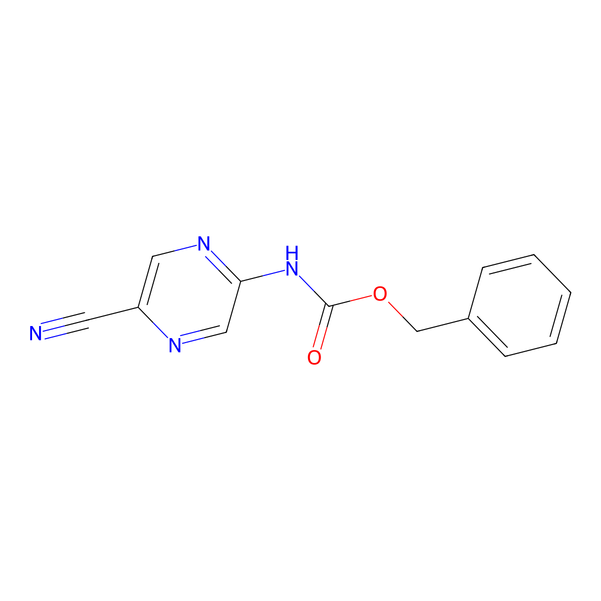 benzyl N-(5-cyanopyrazin-2-yl)carbamate molecular structure, CAS 2680724-58-5