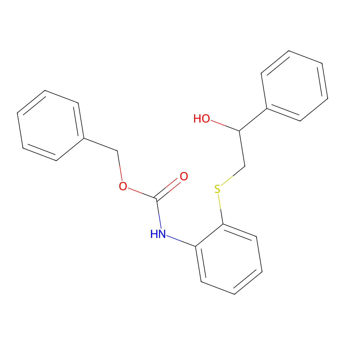 benzyl N-{2-[(2-hydroxy-2-phenylethyl)sulfanyl]phenyl}carbamate molecular structure, CAS 2680724-65-4