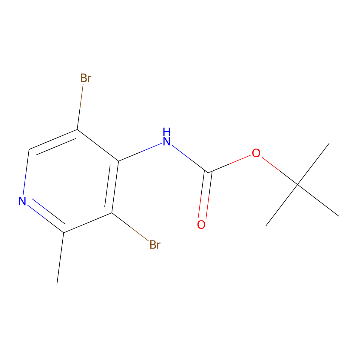 tert-butyl N-(3,5-dibromo-2-methylpyridin-4-yl)carbamate molecular structure, CAS 2680724-66-5