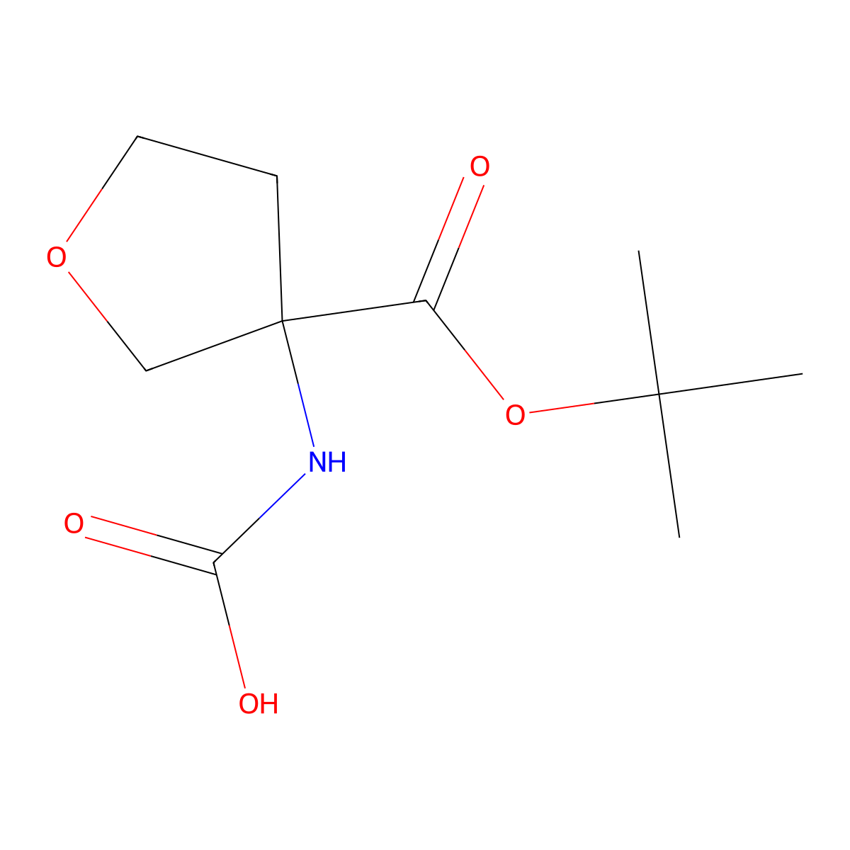 {3-[(Tert-butoxy)carbonyl]oxolan-3-yl}carbamic acid molecular structure, CAS 2680724-67-6