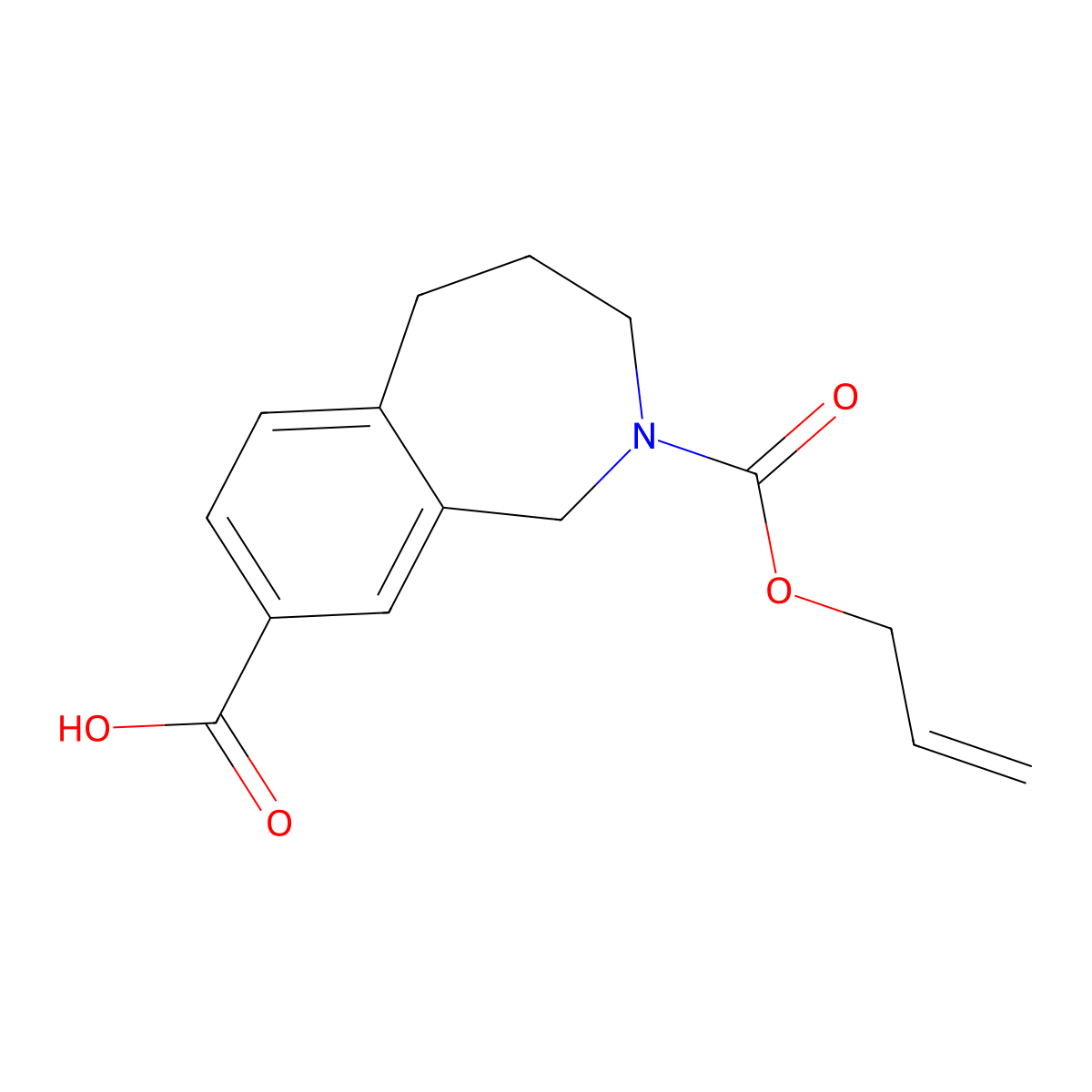 2-[(prop-2-en-1-yloxy)carbonyl]-2,3,4,5-tetrahydro-1H-2-benzazepine-8-carboxylic acid molecular structure, CAS 2680724-70-1